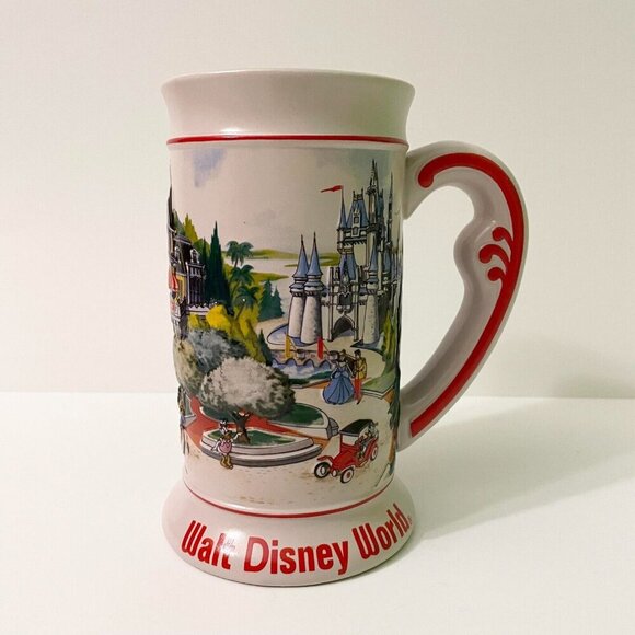 Vintage Walt Disney World 3D Raised Beer Stein Mug Magic Kingdom Theme Park - Picture 1 of 16